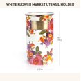 thumbnail image 4 of Mackenzie-Childs Enamel Utensil Holder Kitchen Utensil Holder For Countertop Storage Caddy White Flower Market, 4 of 5
