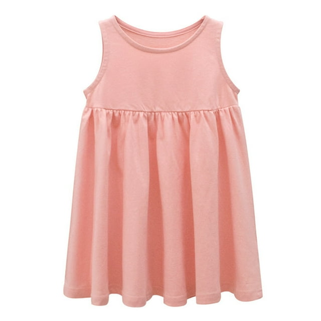 WEAIXIMIUNG Robes pour Filles Taille 16 Tout-Petits Enfants Bébés Filles Sans Manches Décontractée Ligne A Robe Patineuse pour l'École Fête Robes
