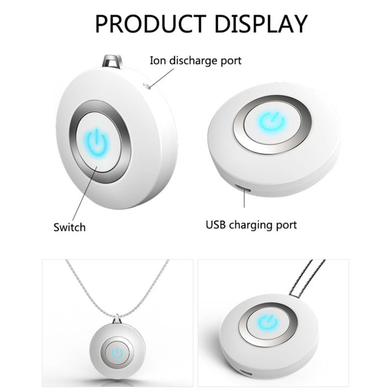Black, 1 Pack healthy negative ion therapy Nanosase ring personal air purifier necklace mini ionic wearable for Kids filterless mobile air ionizer by igozen. Adults
