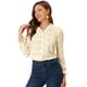 thumbnail image 1 of Allegra K Blusa Informal De Manga Larga Con Volantes Florales Y Cuello En V Para Mujer Crema S, 1 of 4