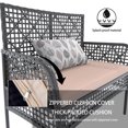 thumbnail image 4 of Tappio 4 Piece Outdoor Rattan Furniture Patio Conversation Set, Wicker Sofa Outdoor Patio Sets with Cushions and 2-Tier Table for Yard, Pool or Backyard, Beige, 4 of 9