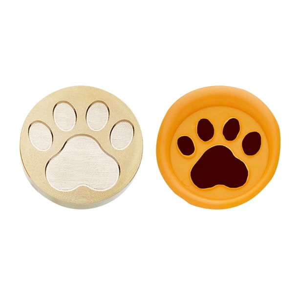 Bsvklp Cabeza Cobre Forma Redonda Cabeza Cobre Cera Sellado en Relieve 3D para Regalo (Pata Gato)