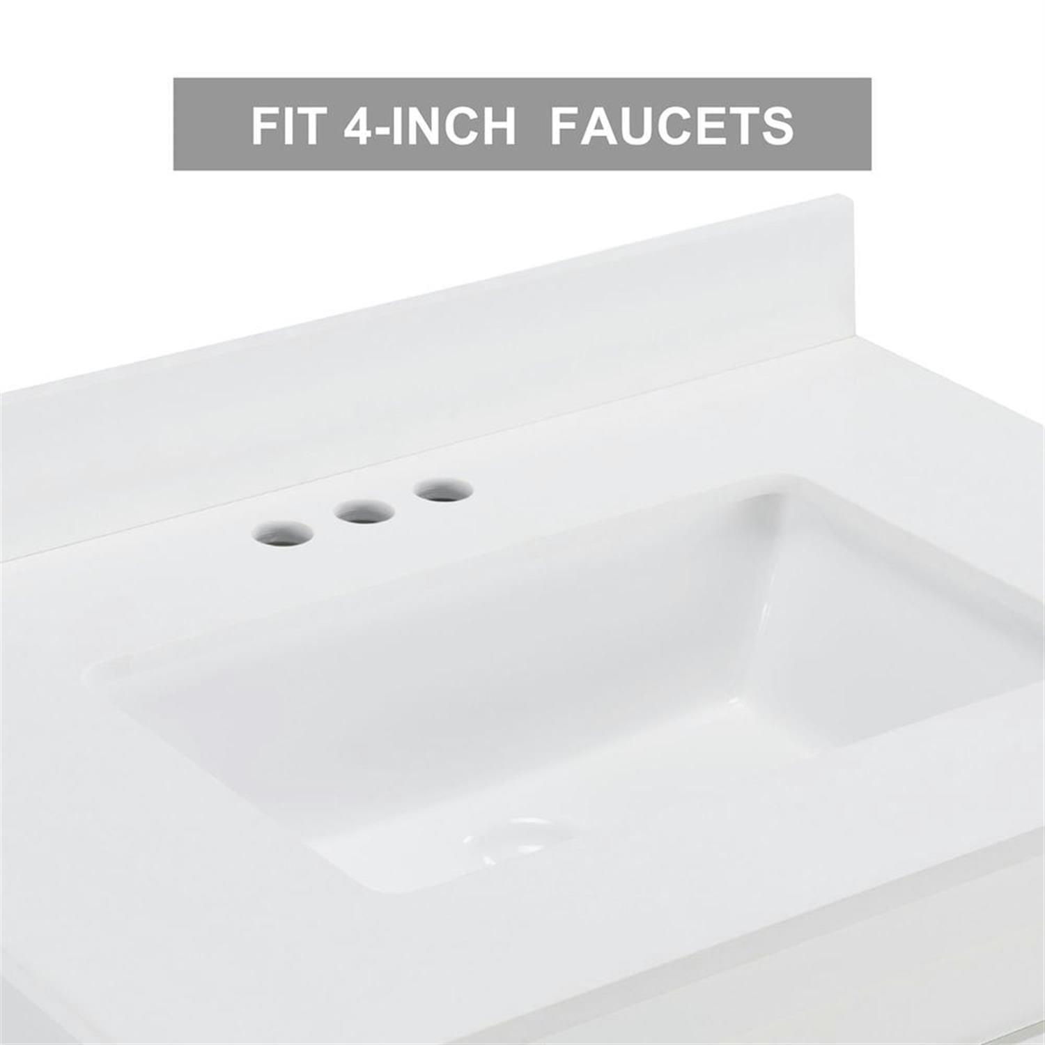 Demi Bonn 30" Freestanding Bathroom Vanity with Single Sink Combo, Farmhouse Undermount Bathroom Vanities Cabinet with Sliding Barn Doors and 2 Drawers, White