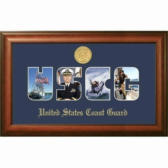 Campus Images CGSSW002S Patriot Frames Coast Guard Collage Photo Satin Walnut Frame with Gold Medallion