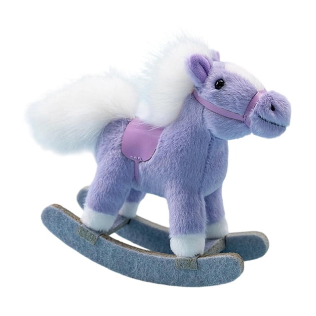 lionlar Plush Rocking Horse Doll Cartoon Hugging Snuggling Realistic Pony Doll Decor violet