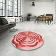 thumbnail image 4 of Ahgly Company Machine Washable Indoor Round Transitional Flamingo Pink Area Rugs, 3' Round, 4 of 7