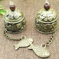thumbnail image 2 of 2pcs Chinese Dragon/Fish Pattern Hanging Car Wind Chime Fortune Zinc Alloy Wind Bell with Hemp Rope, 2 of 9