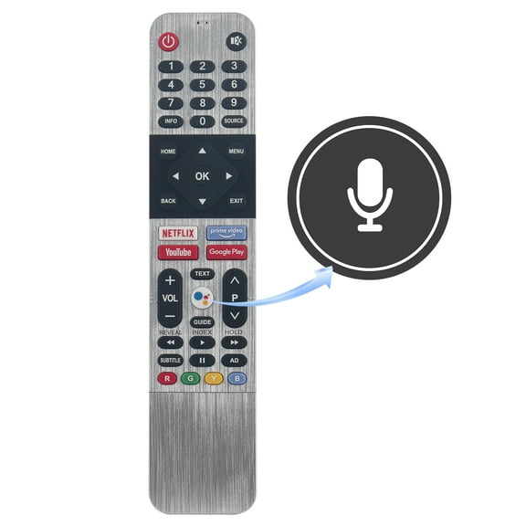 PerFascin Voice Remote Control, for Skyworth TV 43SUC7500/50SUC7500/55SUC7500, Black