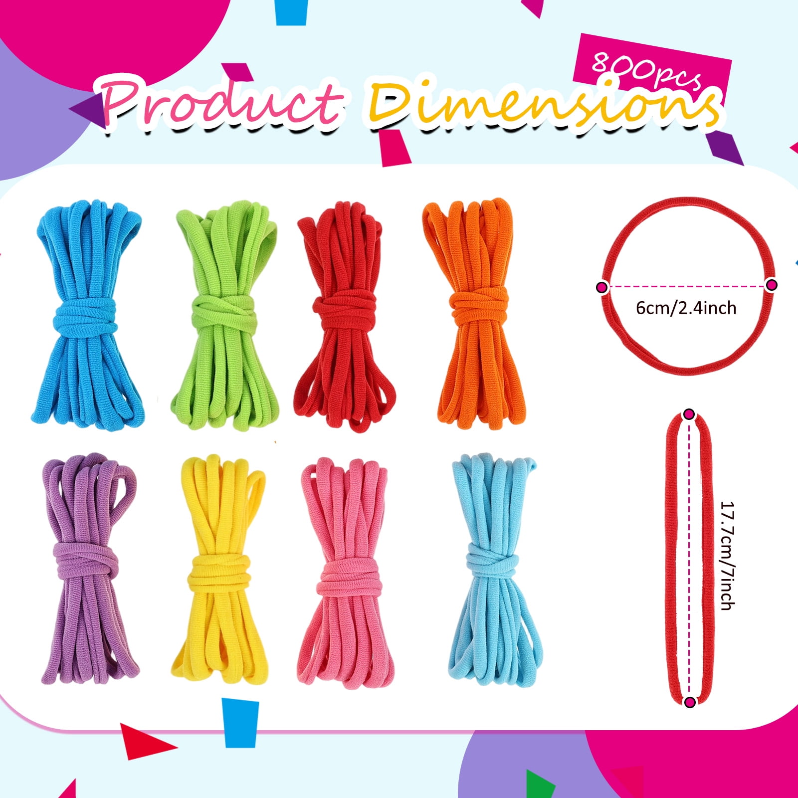 Austok 800 Pcs Refill Loops Potholder Multi Colored Weaving Machine Loops Weaving Craft Bands for DIY Crafts Supplies Kids Adults