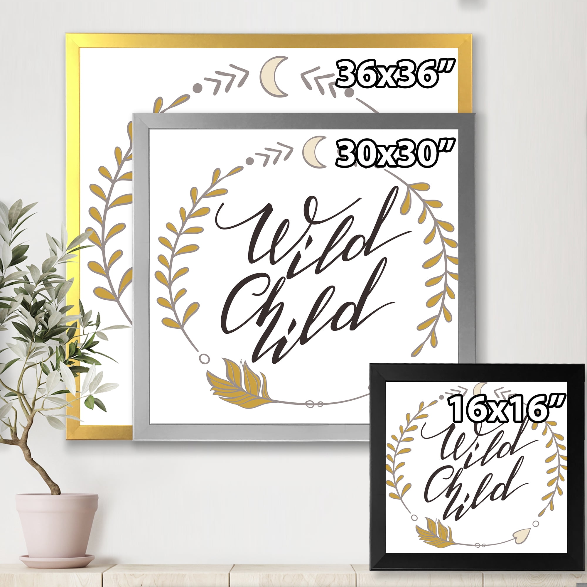 Designart 'Wild Child Under Arrows Circled' Traditional Framed Art Print