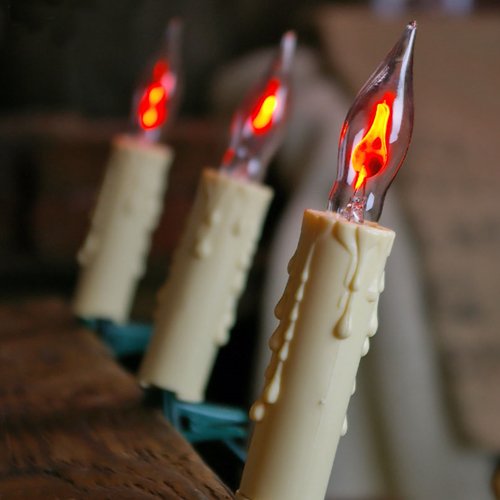 Novelty String Lights Candle Flicker Candles W Clips Novelty String Lights Candle Flicker Candles W Clips 13 Ft Plug In Ivory