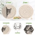 thumbnail image 4 of Yayeee 6 PCS Drink Coasters with Holder Set Woven Absorbent Round Tabletop Hot Pad, Black Cute Cat, 4 of 7