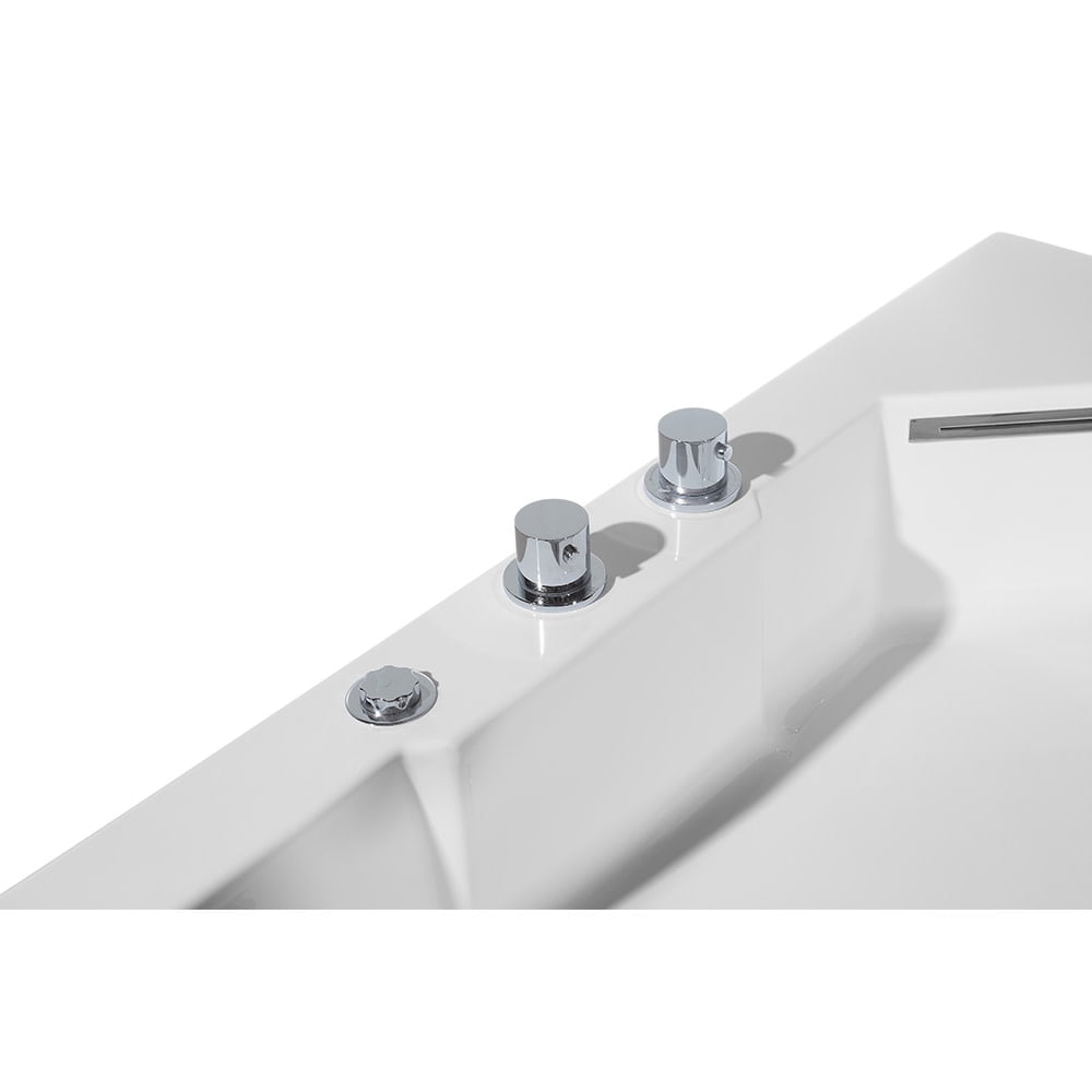 59 in. Acrylic Right Drain Corner Alcove Whirlpool Bathtub in White
