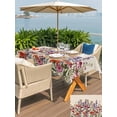thumbnail image 5 of Outdoor Tablecloths with Umbrella Hole & Zipper, Watercolor Floral Rectangle Tablecloth 60x120 Inch, Spring Daisy Lily Lavender Garden Beige Waterproof Table Cloth, Patio/Pool/Picnic Table Covers, 5 of 8