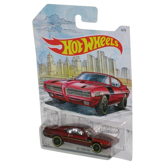 Hot Wheels '69 Pontiac GTO (2018) Red Toy Car 4/6