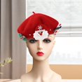 thumbnail image 6 of Milageto Christmas Hat French for Holiday Traveling Cosplay Hat Red, 6 of 8