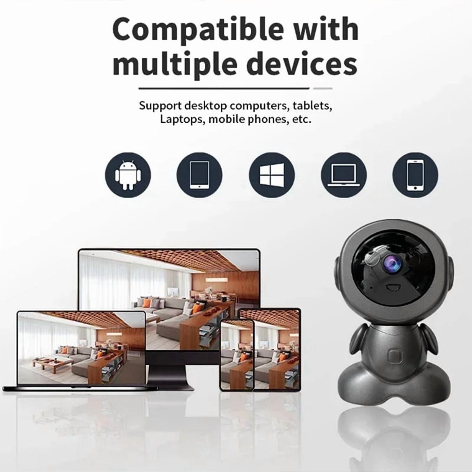 2MP Wireless Wifi Camera Auto Tracking AI Human Detect Baby Monitor HD Wireless Robot Surveillance Cmaeras SmartHome(US)