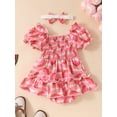 thumbnail image 3 of FEORJGP Toddler Baby Girls One-piece Jumpsuits Dress 0 3M 6M 12M 18M Infant Short Sleeve Off Shoulder Rompers Dress Watermelon Print Bodysuits PrincesFashion Summer Casual Clothes for Summer, 3 of 9