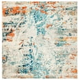 thumbnail image 3 of SAFAVIEH Madison Brooke Vintage Abstract Area Rug, Cream/Orange, 9' x 9' Square, 3 of 10