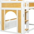 thumbnail image 6 of Harper & Bright Designs Twin Over Twin Bunk Bed with Storage Shelves, Wooden Twin Size Bunk Bed Frame with Window & Two Doors, Natural+White, 6 of 13