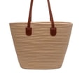thumbnail image 2 of Bolso de mano tejido para mujer, bolso de viaje de vacaciones, desplazamientos, elegante cuerda de algodón Caqui, 2 of 8