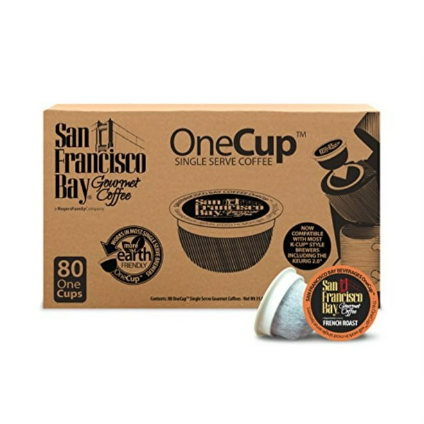 sf bay coffee french roast 80 ct dark roast compostable coffee pods, k cup compatible including sf bay coffee french roast 80 ct dark roast compostable coffee pods, k cup compatible including