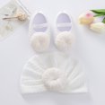 thumbnail image 4 of Baby Girl Sneakers First Walker Soft Sole Newborn Anti-Slip Casual Walking Shoes + Cap, 4 of 5