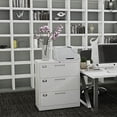 thumbnail image 5 of 3 Drawer File Cabinet with Lock,Rolling File Cabinets,Under Desk File Cabinet,Three Drawer Filing Cabinet for Home Office with Wheels,Fit A4/Letter/Legal File,Fully Assembled Except Casters, 5 of 6