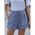 thumbnail image 4 of New Models Drawstring Elastic Waist Shorts, Casual Comfortable Shorts With Pockets For Summer, Women's Clothing, 4 of 5