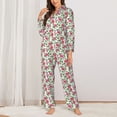 thumbnail image 3 of Wukai Flower Print Women's Pajama Set - Soft Long Sleeve Sleepwear for Comfort and Style-XX-Large, 3 of 9