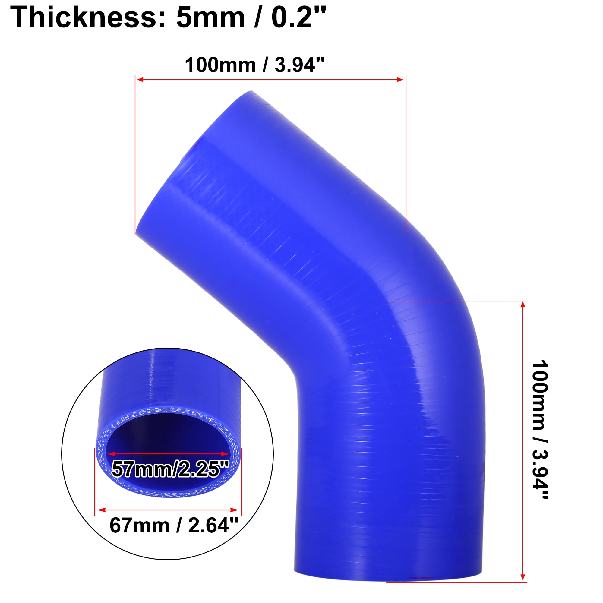 1.125 to 1.125 Blue 45 Degree Elbow 3-Ply Silicone Hose for Turbo/Intercooler/Intake Piping 