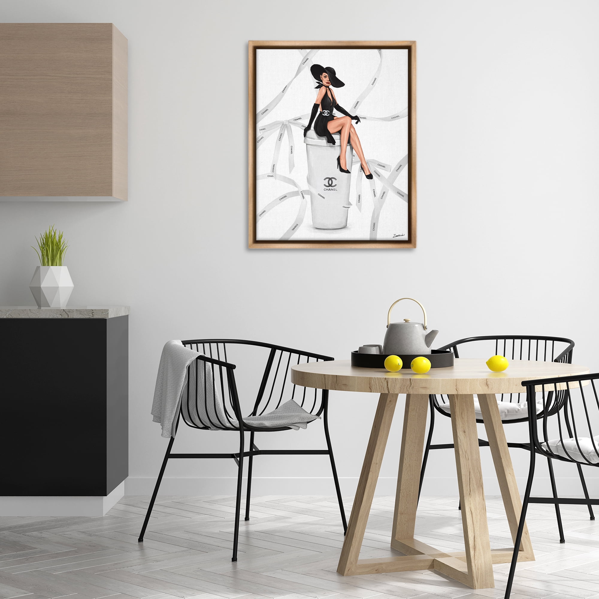Stupell Industries Luxury Fashion Woman Beauty & Fashion Painting Brown Floater Framed Art Print Wall Art, 25 x 31