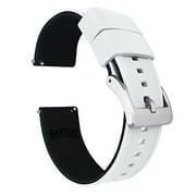 21mm White/Black - Barton Elite Silicone Watch Bands - Quick Release - Choose Strap Color & Width