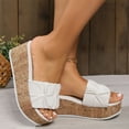 thumbnail image 4 of HAOTAGS Summer Sandals for Women Fish Mouth Walking Platform Sandals White Size 8.5, 4 of 9