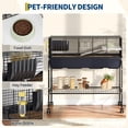 thumbnail image 3 of Kojooin Rolling Small Animal Cage with Storage Shelf, Two-Storey Pet Cage with Ramp and Accessories for Ferrets or Rabbits, 3 of 9