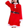 thumbnail image 2 of Vestido navideño de Papá Noel, disfraz navideño de Papá Noel para accesorios fotográficos de carnaval sin chal Jinwen Vestido de disfraz de Navidad, 2 of 8
