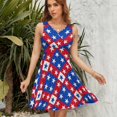 thumbnail image 7 of American Flag Blue Red White Dress Summer Street Style Dresses Female Sleeveless Printed Sundress, 7 of 7