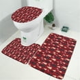 thumbnail image 2 of Red Christmas Tree Pattern Bathroom Rugs Sets 3 Piece,Toilet Cover Set,Absorbent Non Slip Bathroom Mats Sets with U-Shaped Contour Rug Toilet Rug Set, 2 of 5