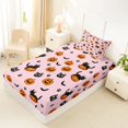 thumbnail image 2 of Manfei Fall Halloween Pattern Twin Fitted Sheet,Kawaii Pumpkin Lantern Bedding,2 Pieces,1 Fitted Sheet and 1 Pillowcase, 2 of 6