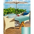 thumbnail image 5 of Turquoise Ombre Outdoor Rectangle Tablecloth with Umbrella Hole and Zipper, Teal Color Gradient Waterproof Table Cover, Farmhouse Washable Patio Tablecloths for Party Picnic, 60"x102", 5 of 6