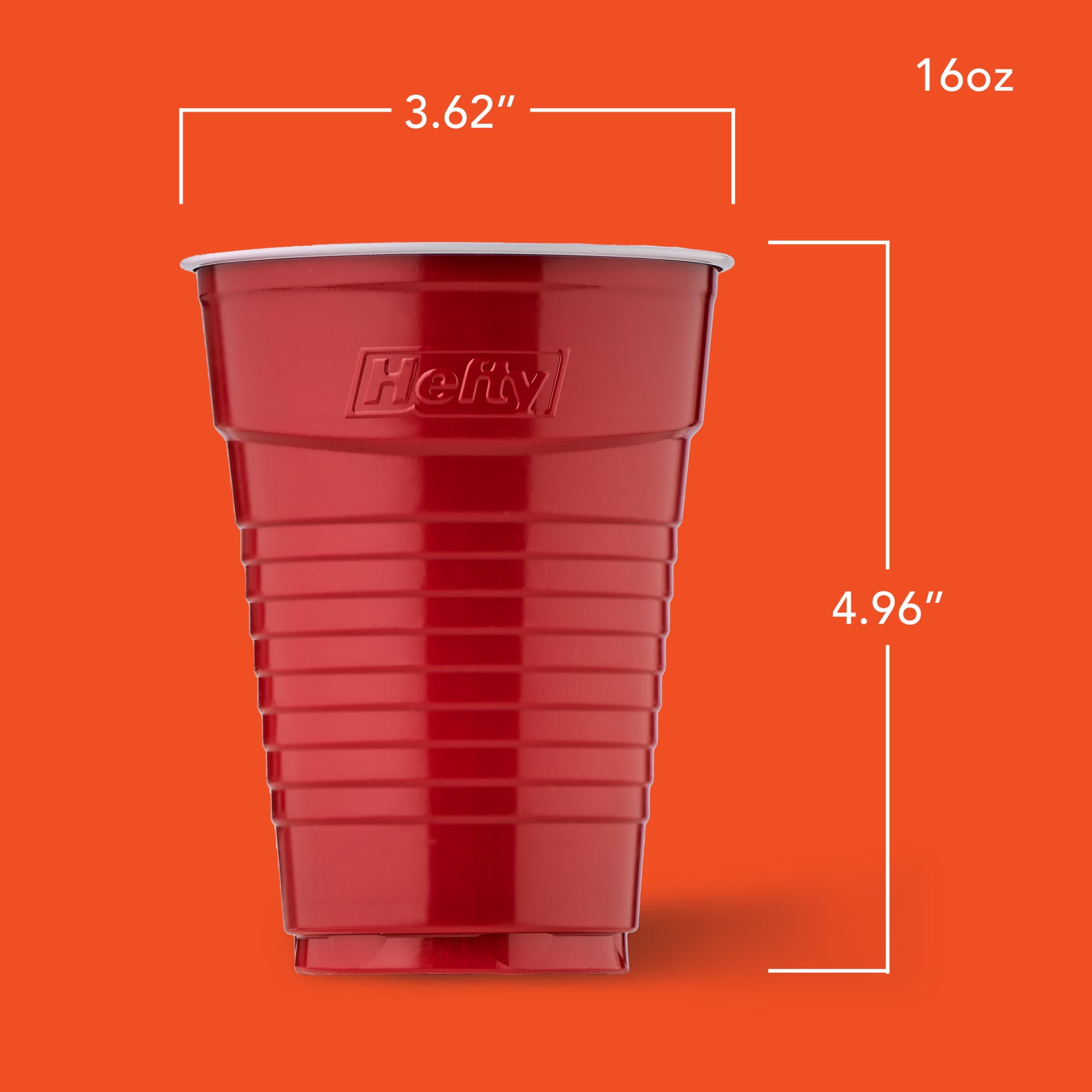 Hefty Party On Disposable Plastic Party Cups, Holiday Assorted Colors, 16 oz., 100 Count