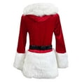thumbnail image 4 of ZHOUCHANKIDS Christmas for Women Santa - Santa Outfit 2Pcs Velvet Dresses with Belt Red M, 4 of 9