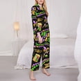 thumbnail image 3 of Balery Mardi Gras3 Conjunto de Pijama con Estampado para Mujer, Conjunto de Dos Piezas con Manga Larga, Ropa de Dormir Suave con Bolsillos, Pijamas Cómodos-Medium, 3 of 7