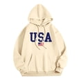thumbnail image 3 of USA Print Unisex Hoodie Long Sleeve Letter Print Casual Fall Streetwear Sweatshirt Crewneck Pullover Tops, 3 of 4