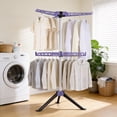 GARITIN Foldable Tripod Clothes Drying Rack, 2-Tier Folding Laundry ...