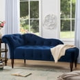 thumbnail image 3 of Samuel Chaise Longue à Accoudoirs Roulés Capitonnée Bleu Marine, 3 of 10