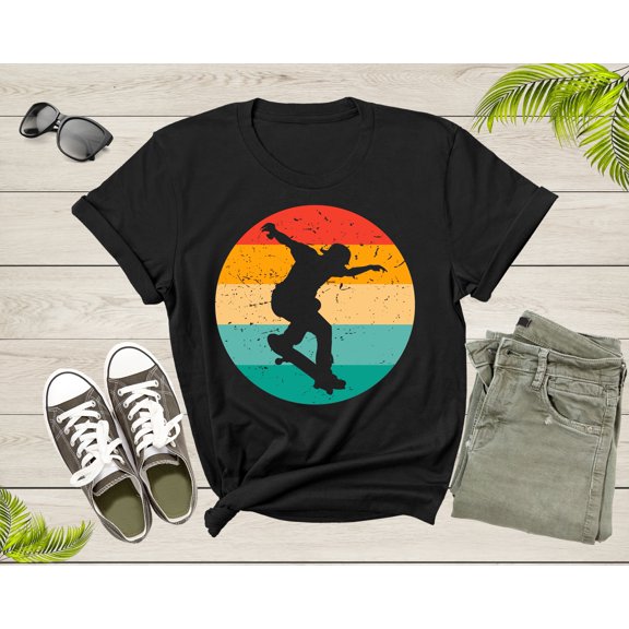 Vintage Retro Skateboarding Skateboarder For Men Boys Gift T-Shirt Skateboarder Skating Lover Gift for T Shirt for Women Girls Teens