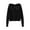 Black, variant on Womens Faux Fur Collar Cardigan Sweaters Long Sleeve Cozy Knitted Casual Fall Winter Full Zip Warm Outerwear Hooded Crop Sweater Cardigan Coat