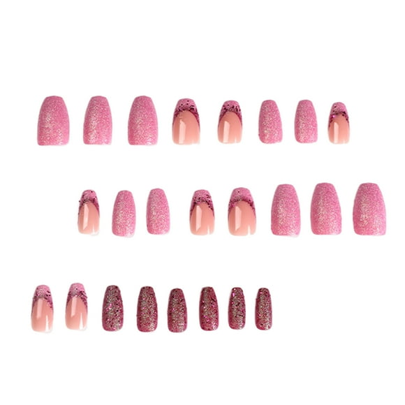 DHARMONAL Wear Nail Powder Purple Glitter French Glitter Manicure Wearable Nail Patch Nail Clear on Nails Gel Nail Extensions Nail Hand for Acrylic Nails Acrylic Nail Tips Coffin Very Nail Stuff