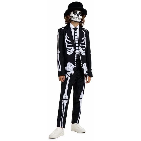 Suitmeister Boys' Suits BOYS Skeleton Grunge Black - L Black
